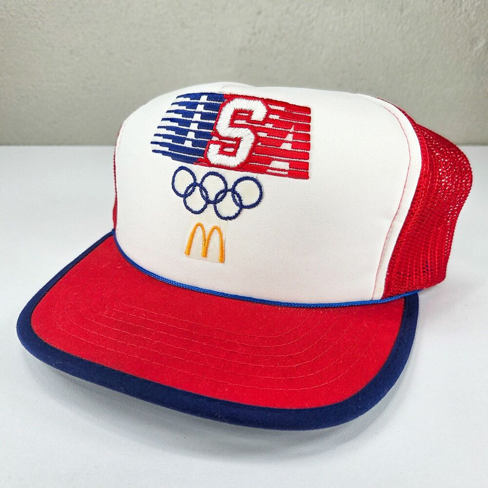 Vintage 1984 McDonalds Team USA Los Angeles Olympics Mesh Trucker Hat